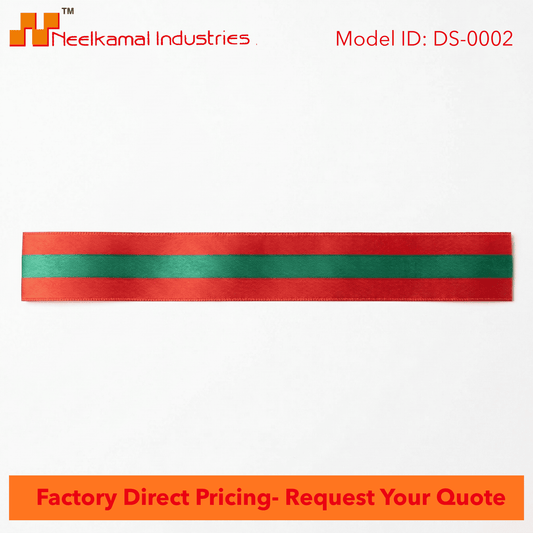 Striped Double Side Satin Ribbons Green Red
