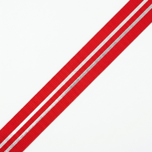 Striped Grosgrain Ribbon with Metallic Accent