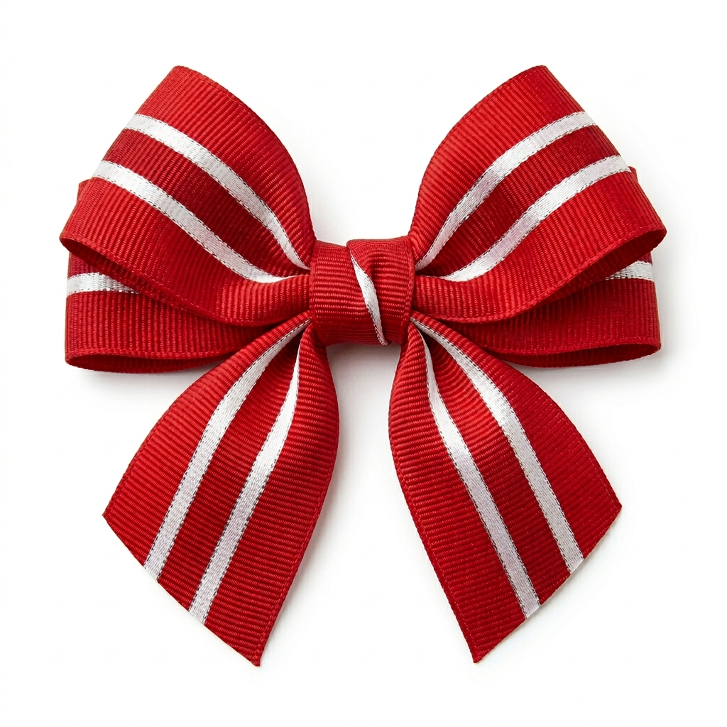 Striped Grosgrain Ribbon with Metallic Accent