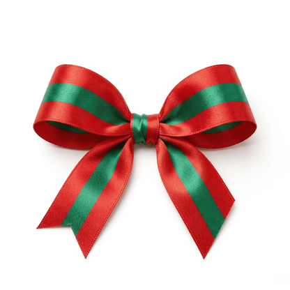 Striped Double Side Satin Ribbons Green Red