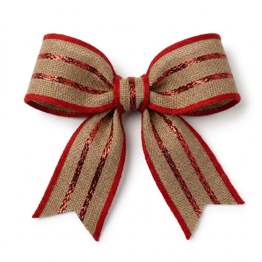 Decorative Jute Ribbon with Metallic Stripes