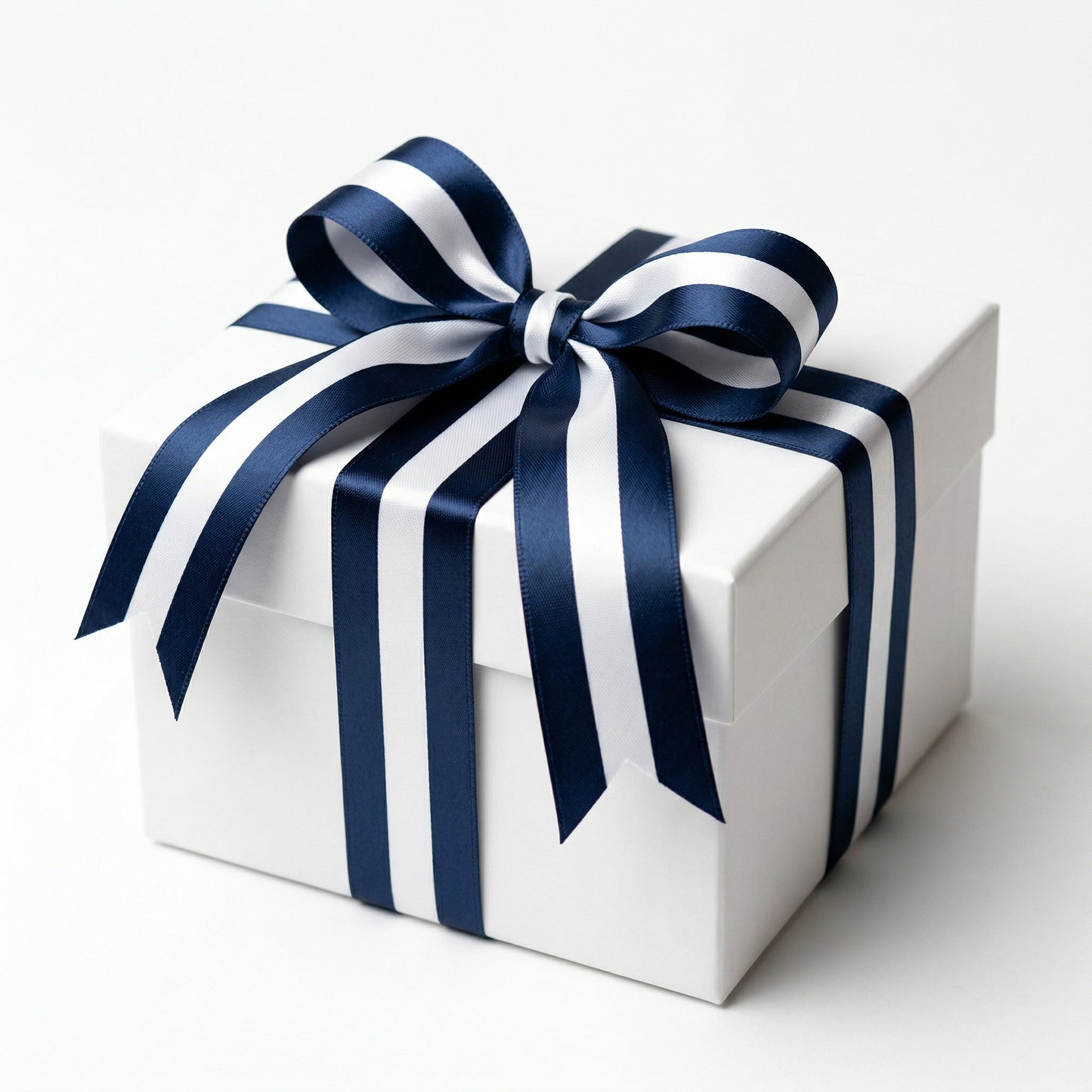 Striped Double Side Satin Ribbons Blue