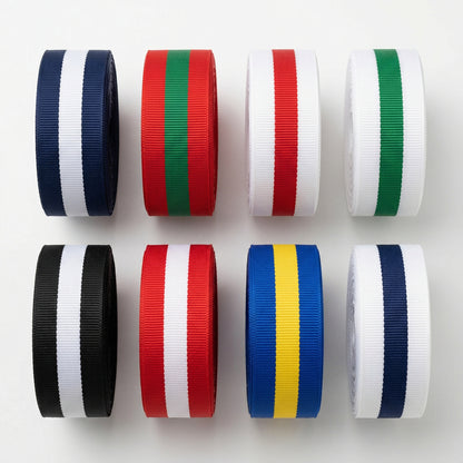 Multi-Color Striped Grosgrain Ribbon Collection
