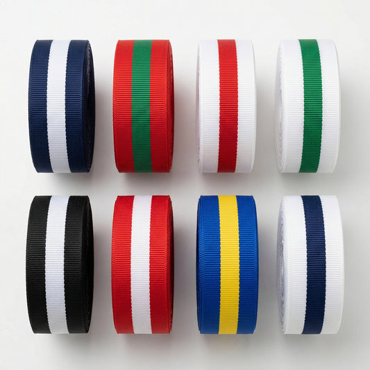 Multi-Color Striped Grosgrain Ribbon Collection
